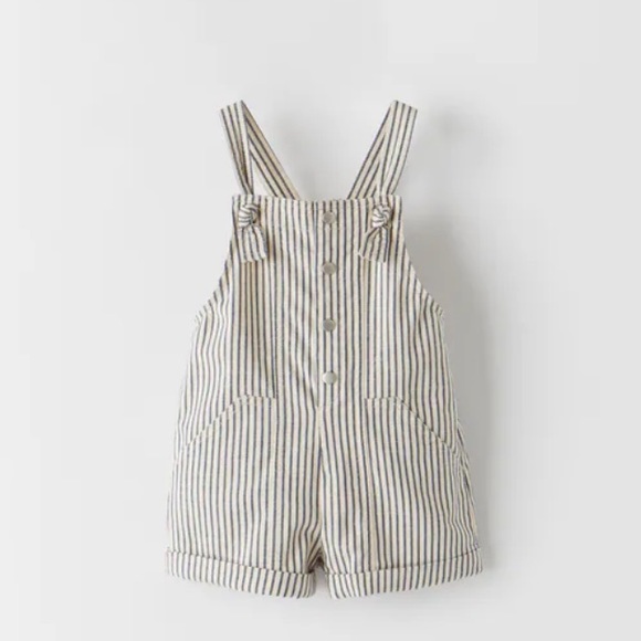 Zara Other - Zara Kids Striped Snap Overalls NWT